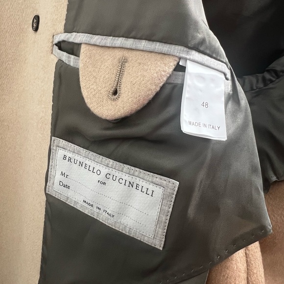 NWT Brunello Cucinelli Wool Cream Elegant Double Button Down Italy - Picture 11 of 12